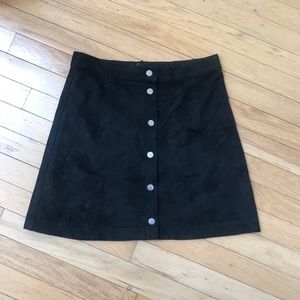 H&M Suede Button Skirt